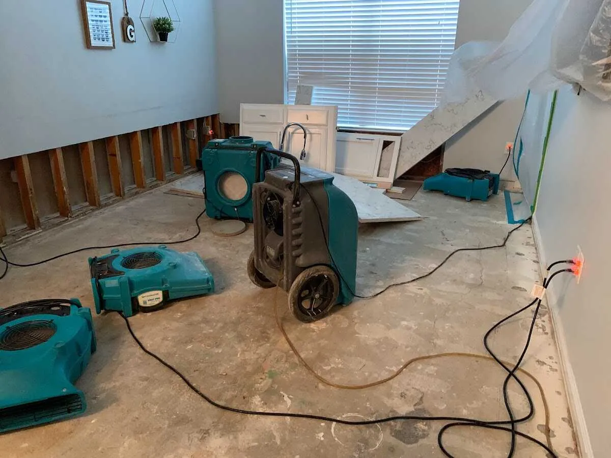 Dehumidifier in flood-cut room for Water Extraction & Removal in Pharr
